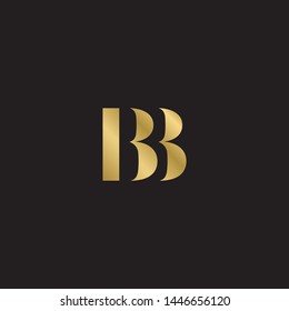 Initial letter bb b  uppercase modern logo design template elements. Gold letter Isolated on black  background. Suitable for business, consulting group company.