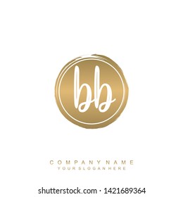 Initial letter BB beautiful handwriting logo vector template