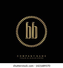 Initial letter BB beautiful handwriting logo vector template