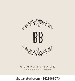 Initial letter BB beautiful handwriting logo vector template