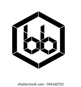initial letter bb black color logo vector