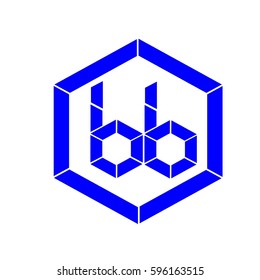 initial letter bb blue color logo vector