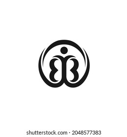 Initial Letter BB Butterfly Logo Design