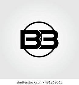 Initial letter bb linked circle uppercase logo black.