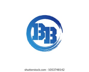 Initial letter BB logo with blue zen brush