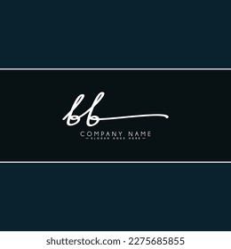 Initial Letter BB Logo - Handwritten Signature Logo