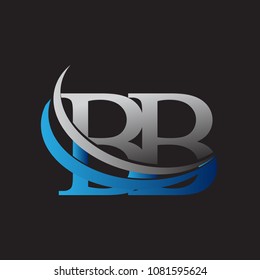 initial letter BB logotype company name colored blue and grey swoosh design. vector logo for business and company identity.