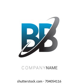 initial letter BB logotype company name colored blue and grey swoosh design. logo design for business and company identity.