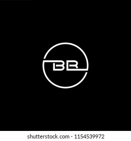 Initial letter BB minimalist art monogram circle shape logo, white color on black background