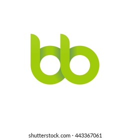 initial letter bb modern linked circle round lowercase logo green