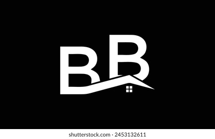 Letra inicial BB Vector del logotipo de bienes raíces, letra inicial BB logotipo de la casa