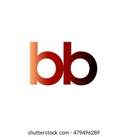 Initial letter BB red brown gradation color logo