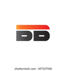 Initial letter BB, straight linked line bold logo, gradient fire red black colors