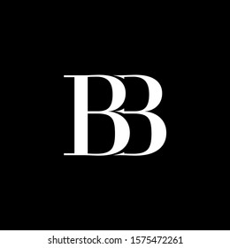 Initial letter BB uppercase modern logo design template elements. White letter Isolated on black background. Suitable for business, consulting group company.