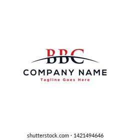 Initial letter BBC, overlapping movement swoosh horizon logo company design inspiration in red and dark blue color vector
