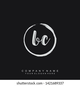 Initial letter BC beautiful handwriting logo vector template