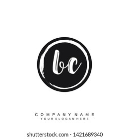 Initial letter BC beautiful handwriting logo vector template