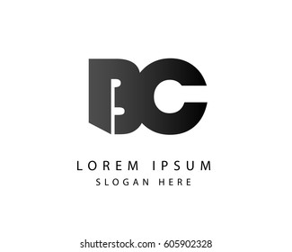 Initial Letter BC Black logo design. Vector Illustration