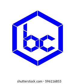 initial letter bc blue color logo vector