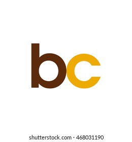 Initial letter BC brown yellow color logo