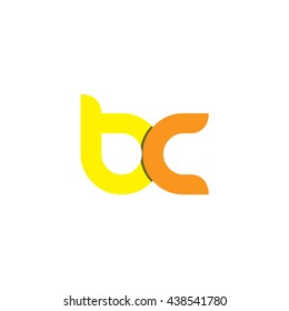 Initial Letter BC Circle Lowercase Logo Yellow Orange