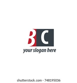 Initial Letter BC Design Logo With Square