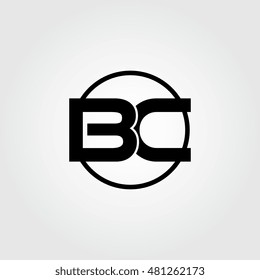 Initial letter bc linked circle uppercase logo black.