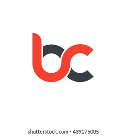 initial letter bc linked round lowercase logo red