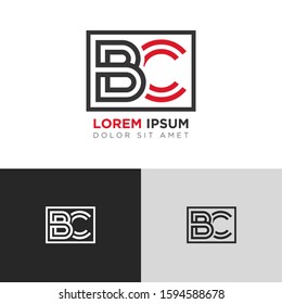 Initial Letter BC linked uppercase overlap modern logo design template. Suitable for business, consulting group company