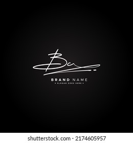 Logotipo de letra inicial BC - logotipo de firma dibujado a mano