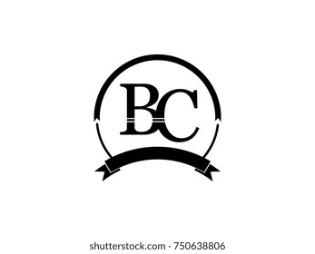 initial letter BC logo monogram retro black