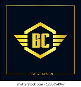 Initial Letter BC Logo Template Design