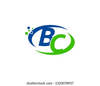 Initial Letter BC Logo Template Design
