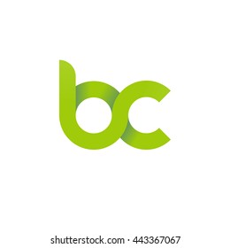 initial letter bc modern linked circle round lowercase logo green