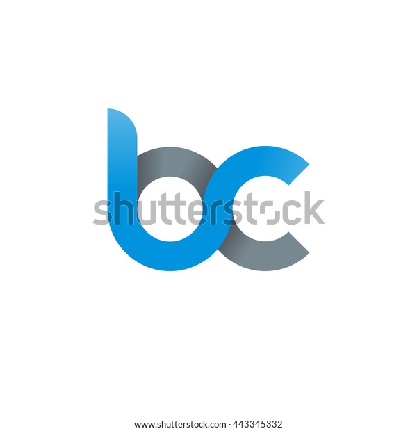 initial letter bc modern linked circle round\
lowercase logo blue\
gray