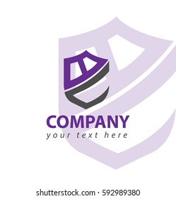 Initial Letter BC Shield Shape Logo