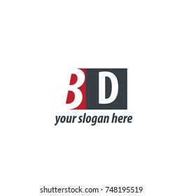 Initial Letter BD Design Logo With Square