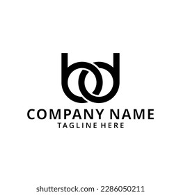initial letter bd linked circle lowercase monogram logo 