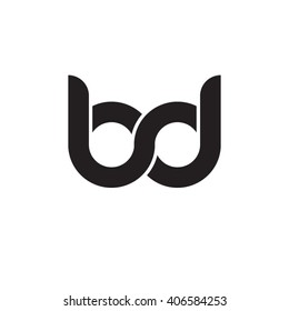 initial letter bd linked circle lowercase monogram logo black