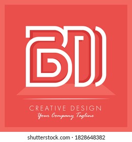 Letra inicial Diseño del logotipo de la letra BD. Ilustración vectorial de las letras B D modernas creativas. El Concepto De Logotipo De Letra BD Listo Para Su Uso. Plantilla de diseño del vector del logotipo BD de la letra inicial.
