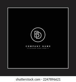 Initial Letter BD Logo - Minimal Monogram Logo for Alphabet B and D