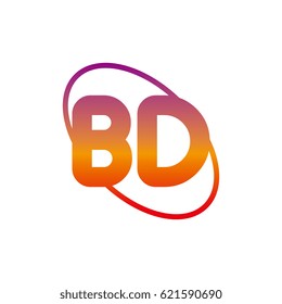 initial letter bd logo on white background