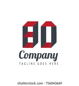 Initial Letter BD Logo With Ribbon Style