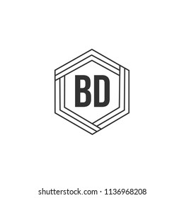Initial Letter BD Logo Template Design