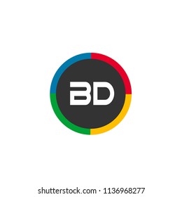 Initial Letter BD Logo Template Design