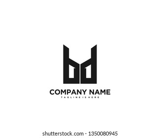 Initial letter BD minimalist art logo vector