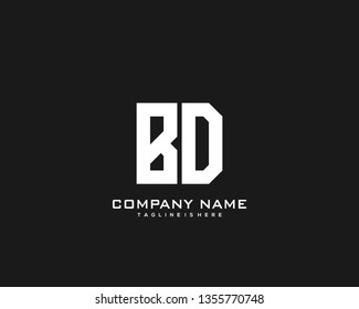 Initial letter BD minimalist art logo vector