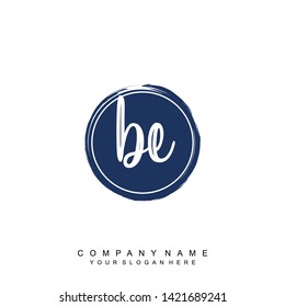 Initial letter BE beautiful handwriting logo vector template