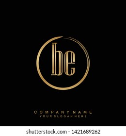Initial letter BE beautiful handwriting logo vector template