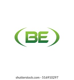 initial letter BE brackets uppercase logo green